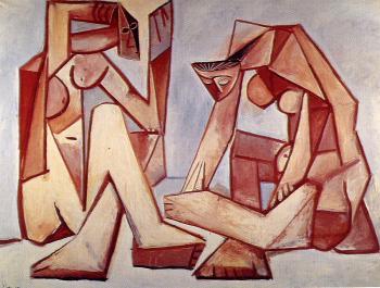 Pablo Picasso : two women on the beach